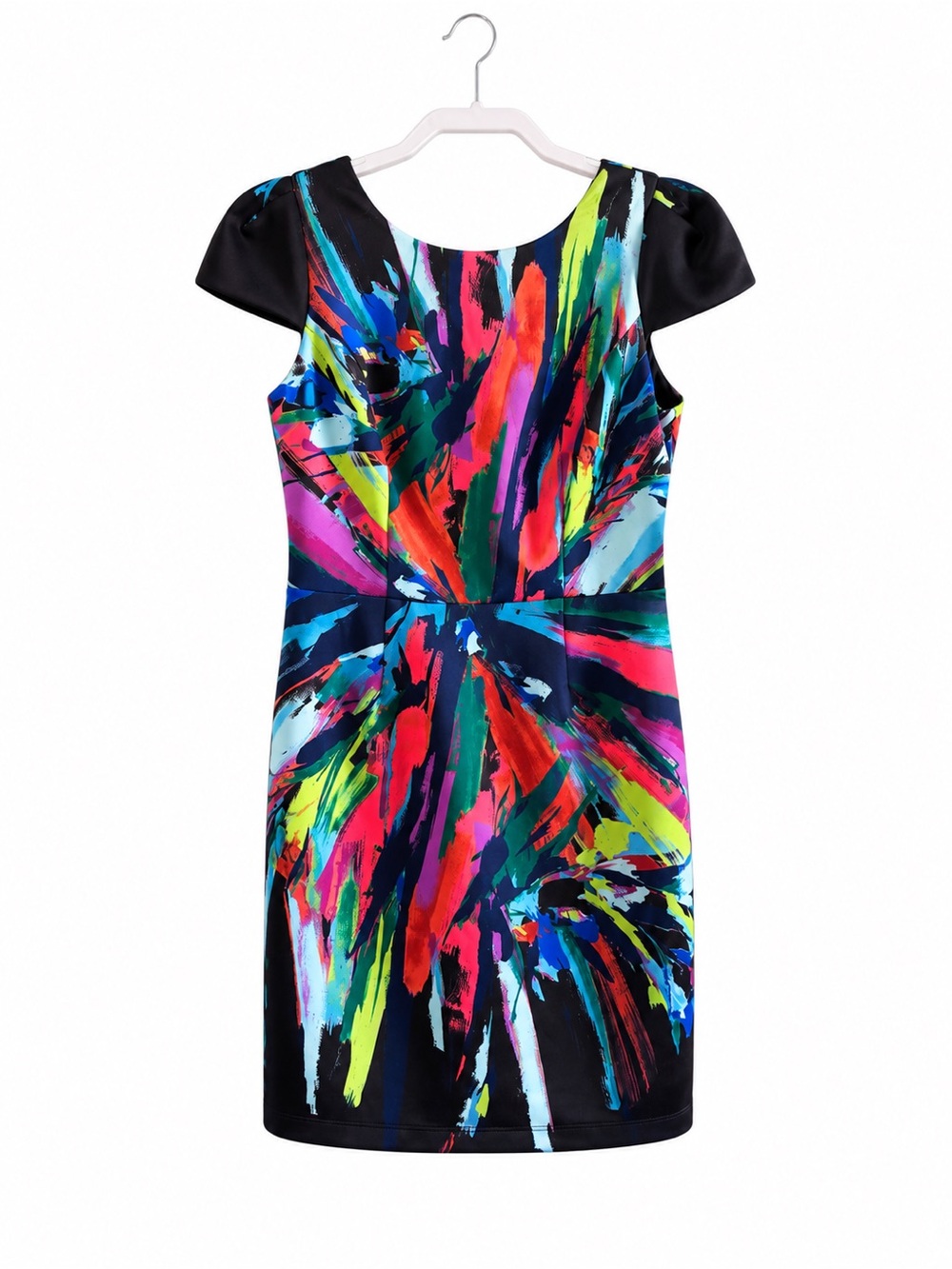 Maia NWT Abstract Brushstroke Ponte Sheath Dress Multicolor Size 6